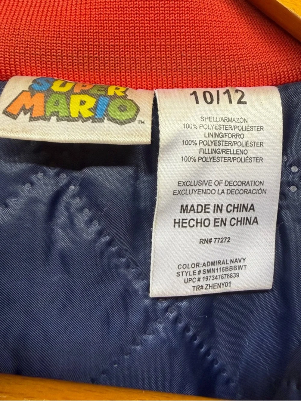 Nintendo Super Mario Admiral Navy‎ Jacket with Red Trim